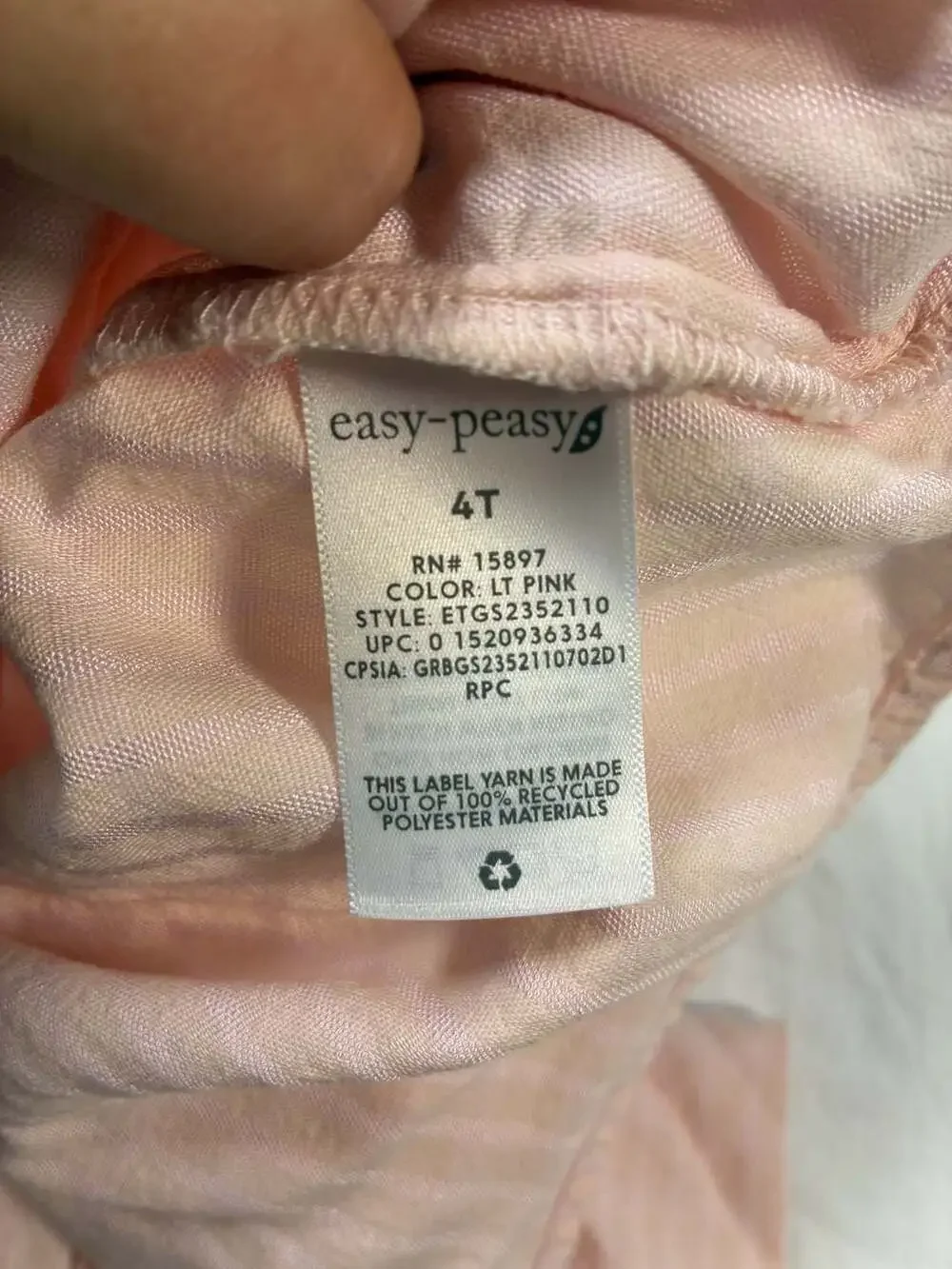 easy-peasy Toddler Girls Short Sleeve Henley Blouse in Light Pink